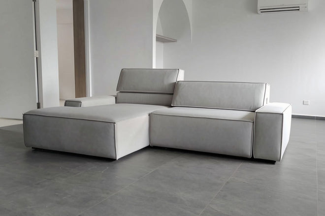 Cubix 240cm Grey Adjustable Backrest Fabric L Shape Sectional Sofa Jasmine | Jul 26