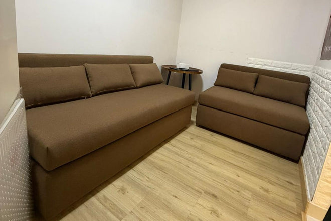 Casa 100cm and 150cm Brown Fabric Armless Sofa Set Jack Lim | Feb 26