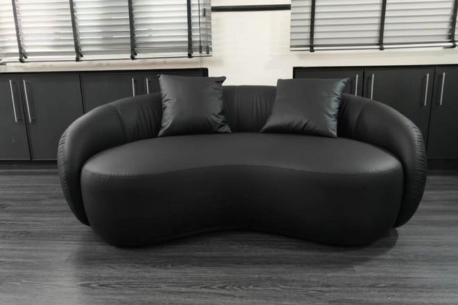 Cashew 180cm Black Faux Leather (Dias 38) Sofa Aisha | Jun 25