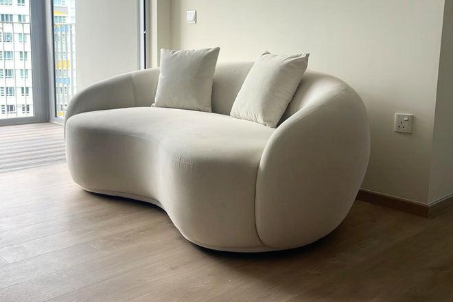 Cashew 180cm White Fabric Sofa Travis Oh | Oct 25