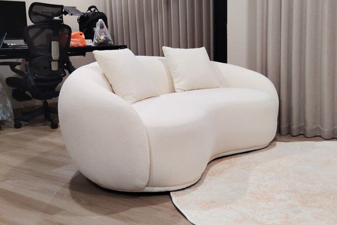 Cashew 180cm White Fabric Sofa Wei Zhi | Jun 25
