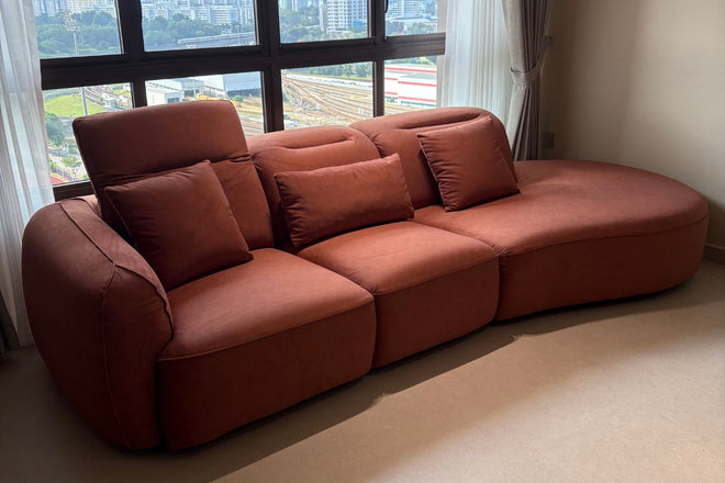 Celine 300cm Orange Fabric Sofa Sakthivel Shankar | Jul 25