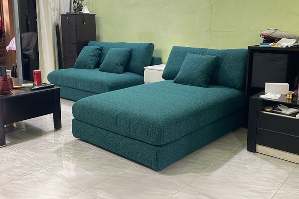 Claudia 230cm Green (Fila 69) Fabric Sectional Sofa KF Mak | Aug 25