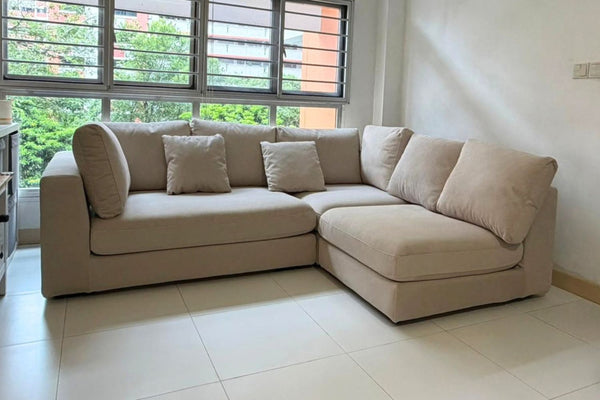 Claudia 240cm beige Fabric L Shape Sectional Sofa Eva Jong | Dec 25
