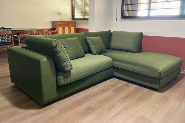 Claudia 240cm Green (Furla 63) Fabric Sectional Sofa Darshina | Jul 25