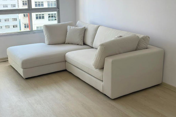Claudia 240cm White (Ease 01) Fabric Sectional Sofa Meiwasita | Mar 25