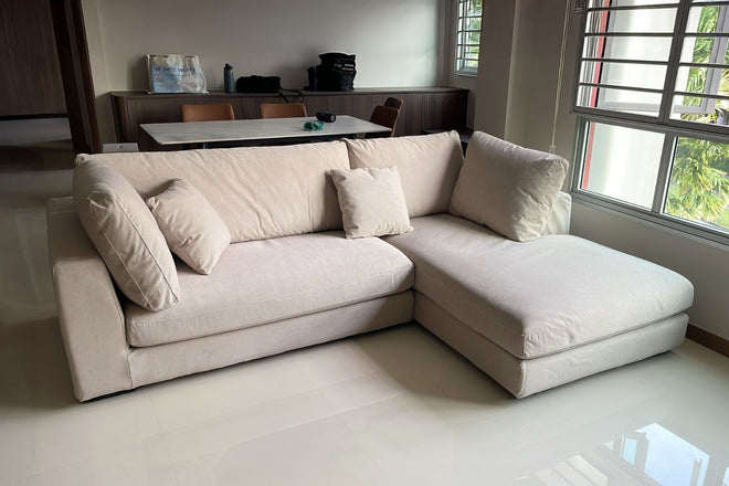 Claudia 250cm Beige Fabric Sectional Sofa Sheela | Apr 25