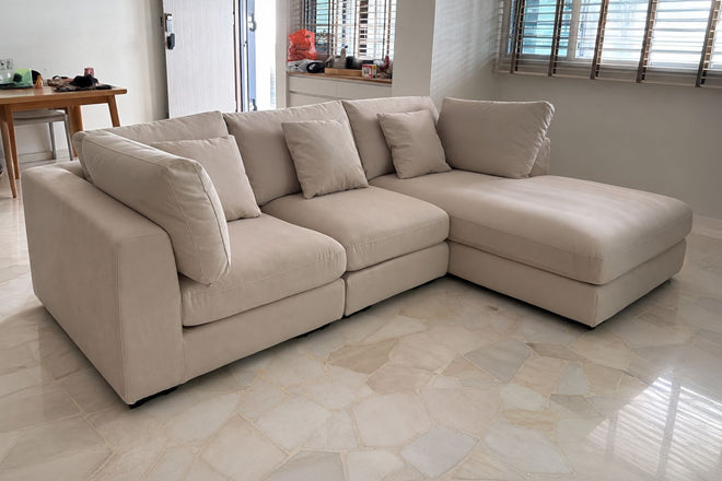 Claudia 260cm Beige Fabric Sectional Sofa Zila | Jan 26