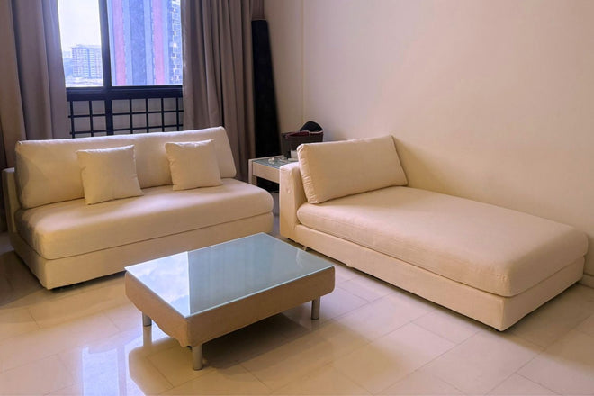 Claudia 260cm White Fabric Sectional Sofa Karen | May 25