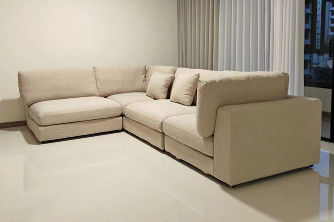 Claudia 300cm Beige (Toby 46) Fabric Sectional Sofa Emma | Oct 24