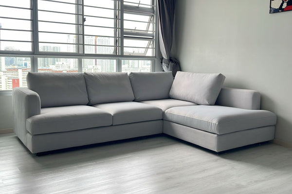 Crescent 260cm Grey (Ease 90) Easy Clean Fabric Sectional Sofa Loo Huishan | Jul 25
