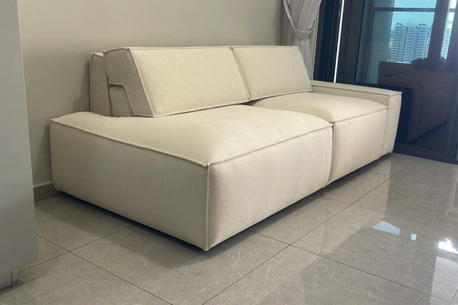 Cubix 200cm White (Furla 42) Adjustable Backrest Fabric Sofa Lee Wei Vern | Feb 26
