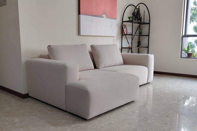 Cubix 240cm Beige L-shape Sofa Julianna | Aug 26