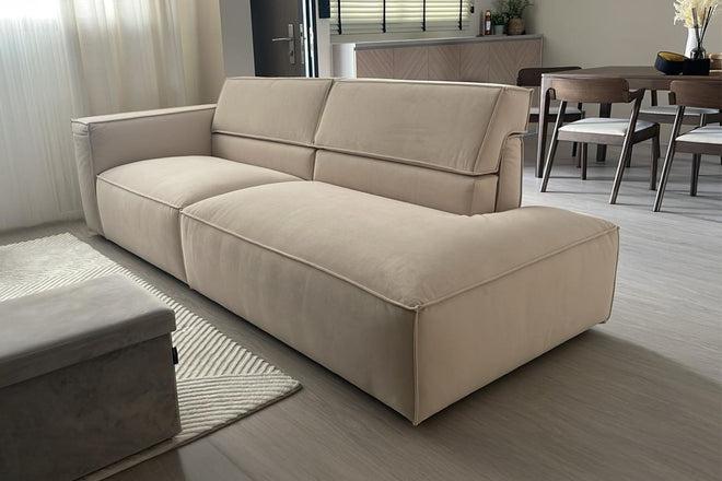 Cubix 260cm Beige (Furla 42) Adjustable Backrest Fabric Sofa Ridia | Mar 25
