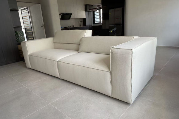 Cubix 260cm Beige (Medic 02) Adjustable Backrest Fabric Sofa Jun Ling | Nov 24