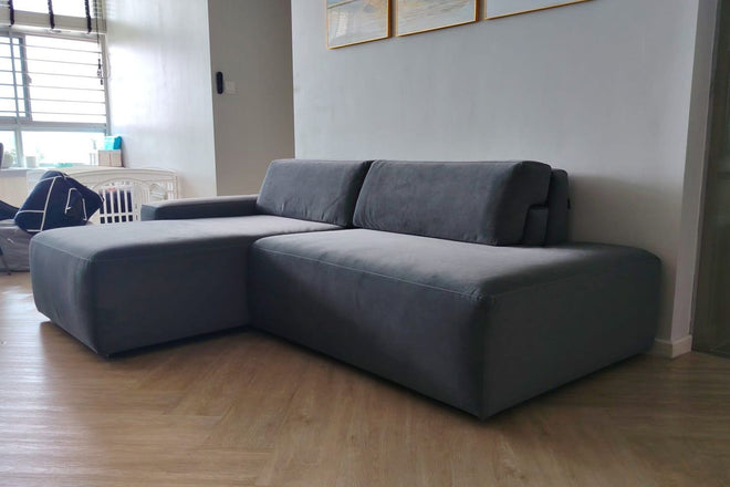 Cubix 235cm Dark Grey (Furla 97) Adjustable Backrest Fabric L Shape Sectional Sofa Jelena Ng | May 26