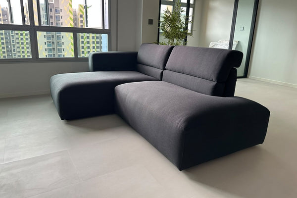 Cubix 240cm Black Adjustable Backrest Fabric Sofa Lily Yang | Oct 26