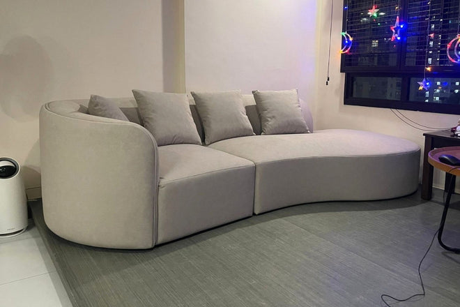 Cynthia 260cm Brown One Arm Fabric Sofa Roselyn Binte Aris | Mar 26