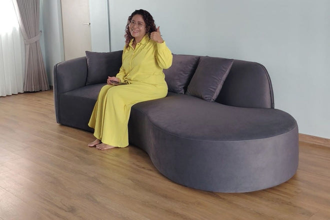 Cynthia 280cm Dark Grey One Arm Fabric Sofa Nurin Hassan | May 26