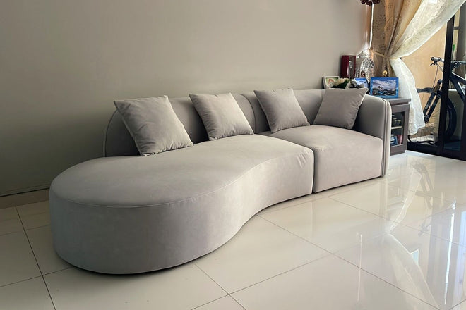 Cynthia 280cm Grey One Arm Fabric Sofa Radiah Raheem | Jan 26