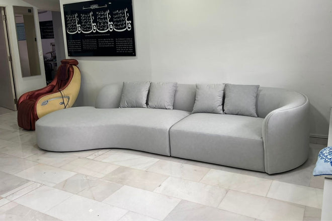 Cynthia 340cm Grey One Arm Fabric Sofa Rafidah | Jun 26