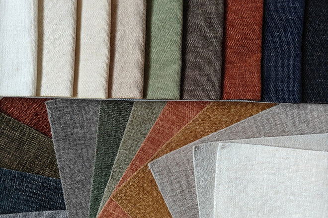 Illustration of different types of fabrics offered