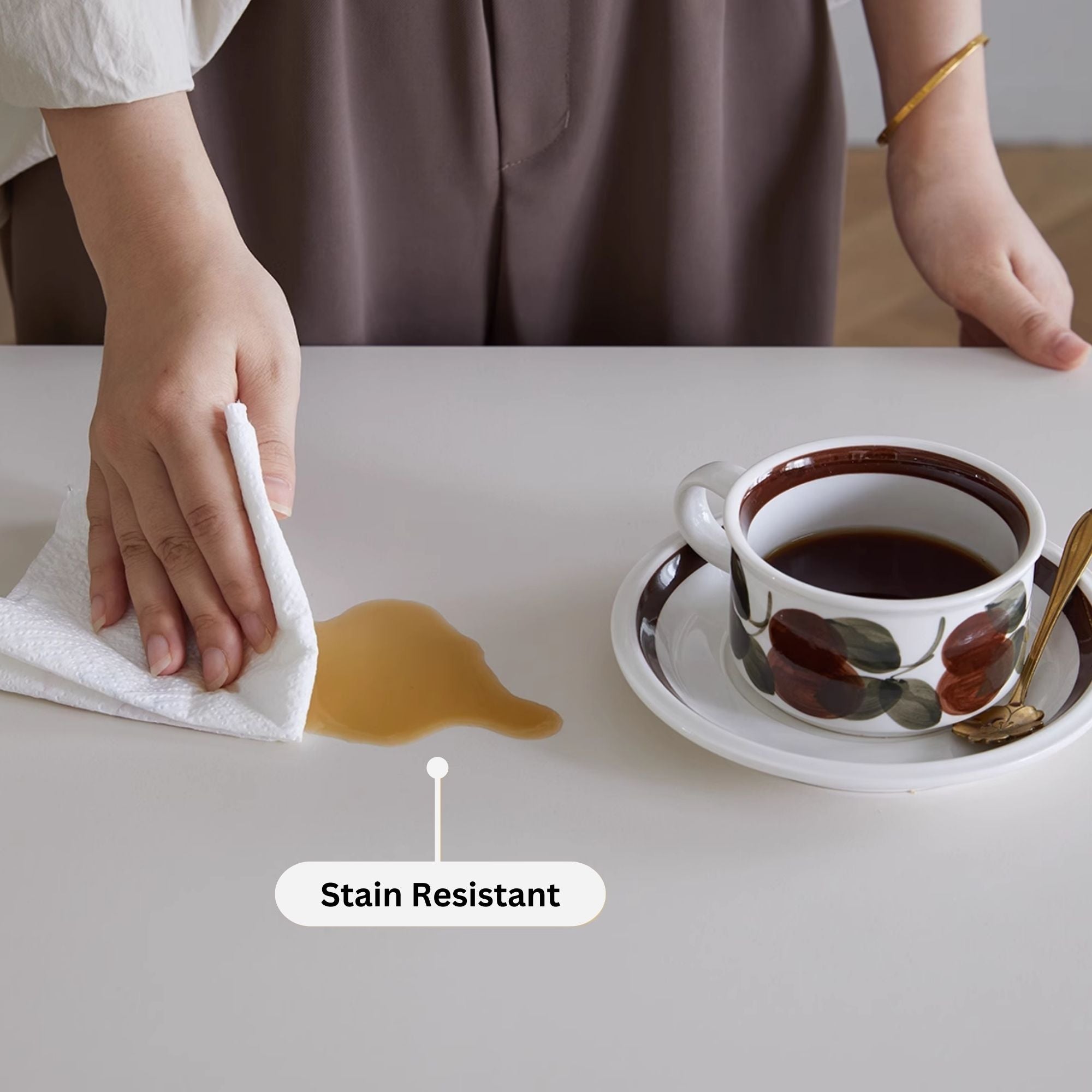 Sintered stone benefit - stain resistant