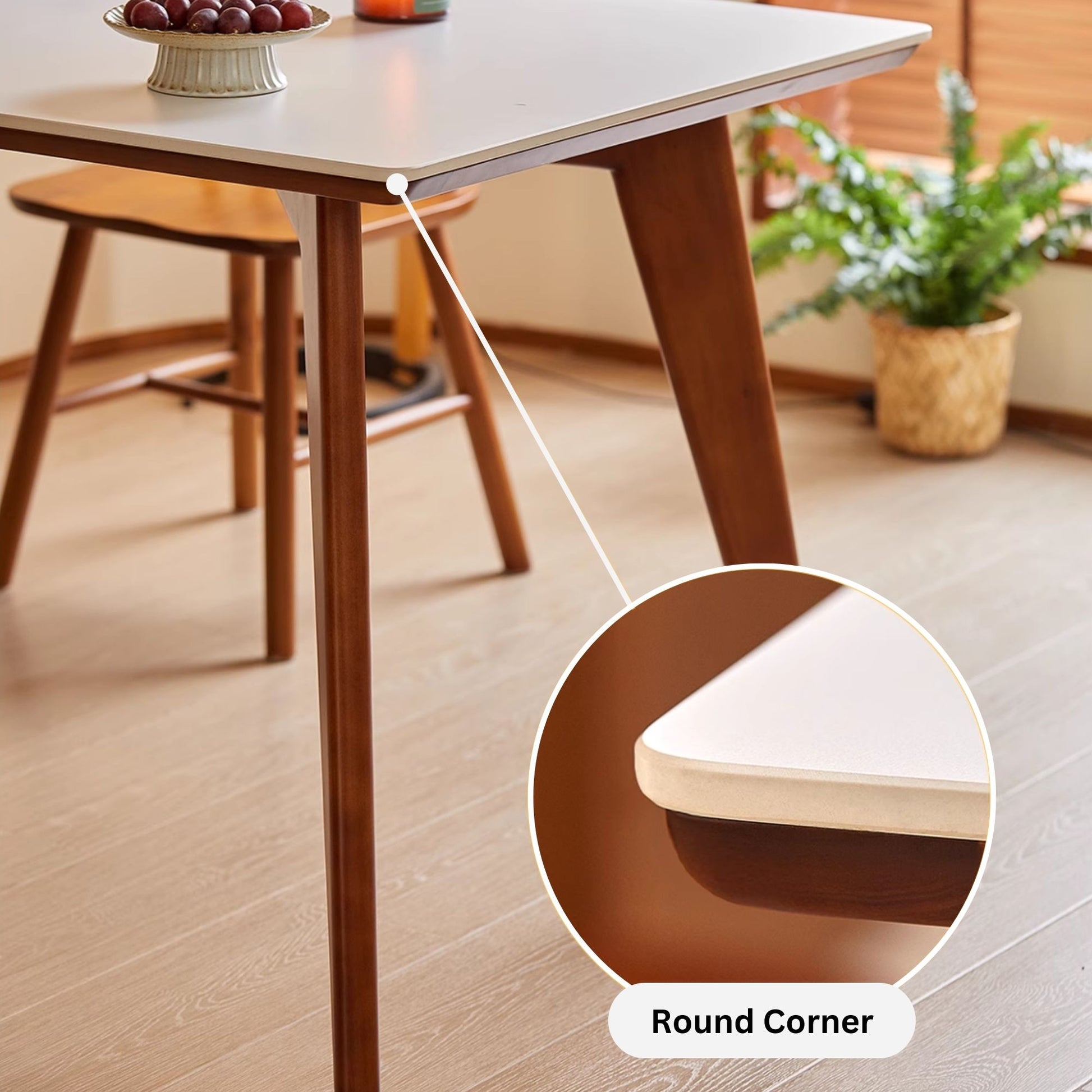 Trevor sintered stone table rounded corner