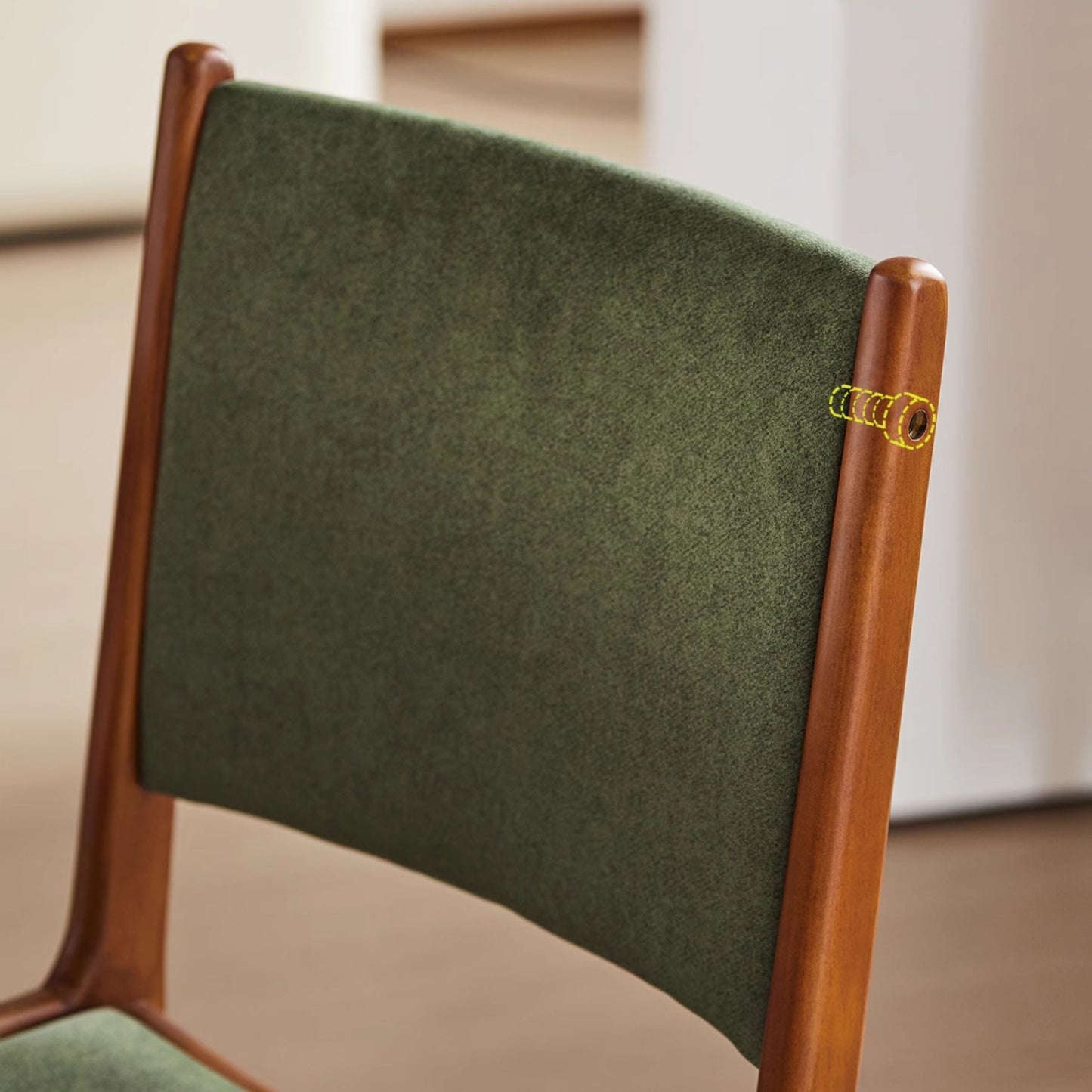 Troy Poplar Wood Fabric Chair