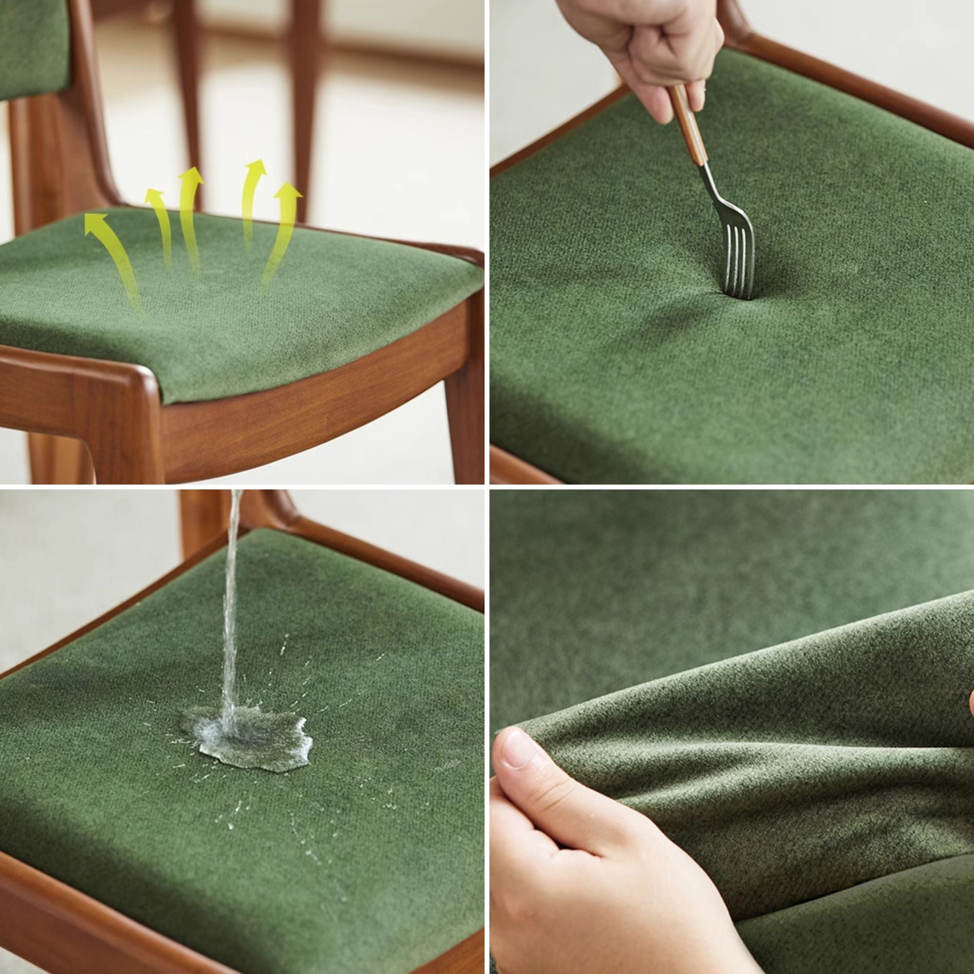 Features of fabric used for Troy poplar wood chair seat