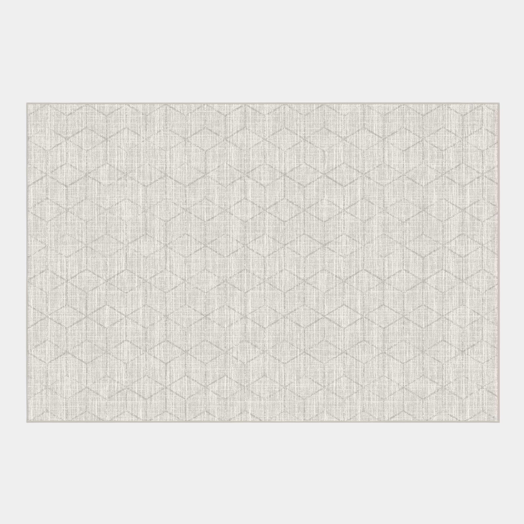 Geometric cube design grey coloured rug
