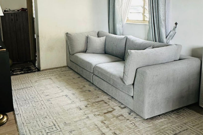 Grey fabric sample sofa