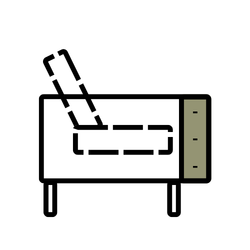 sofa depth icon -  Seat depth: 60cm -  Total depth: 92cm