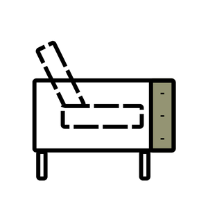 sofa depth icon -  Seat depth: 60cm -  Total depth: 92cm