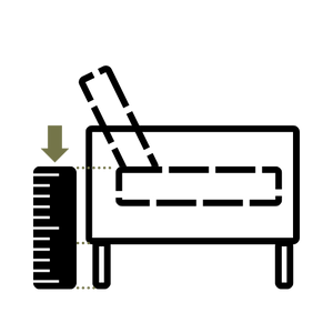 seat height icon -  Seat height: 37cm -  Leg height: 12cm 
