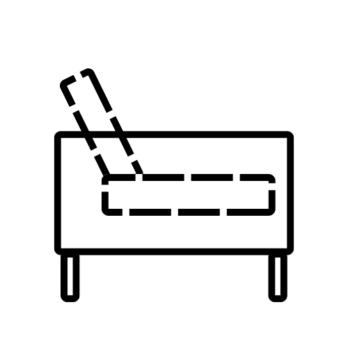 sofa depth icon -  Seat depth:  60cm -  Total depth: 98cm 