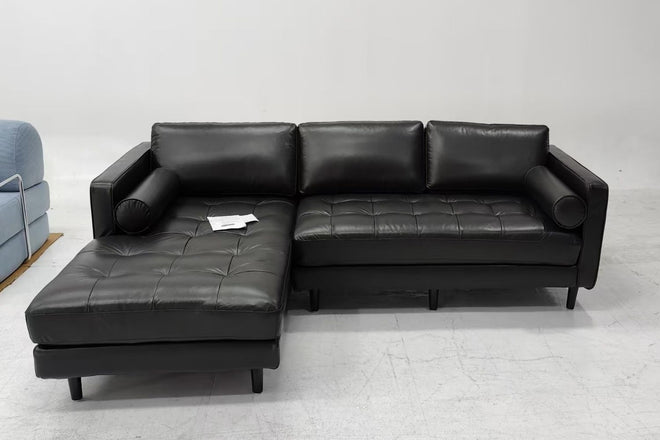Castle 235cm black (Dakota 10) faux leather sectional sofa Yuslina yusoh | Mar 25