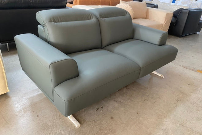 Charles 180cm Blue Half Leather Sofa Sayhui Leong | Dec 24