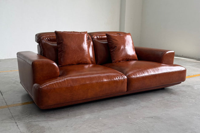 Charles 180cm Brown Half Leather Sofa Claudia Yip | Jul 25