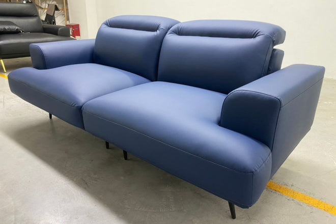 Charles 200cm Blue (Dias 34) Faux Leather Sofa Choo Zu Kai | Mar 25