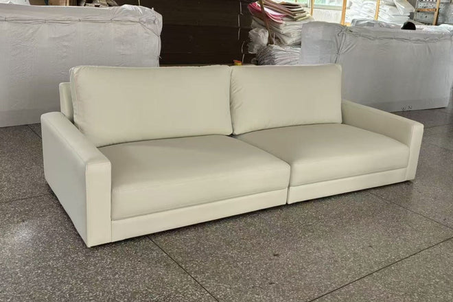 Coach 220cm White (Dias 01) Faux Leather Sofa Gale | Jun 25