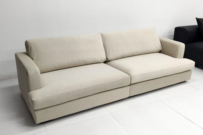 Crescent 260cm Beige Pet Friendly Fabric Sofa Stacy Wee | Feb 25