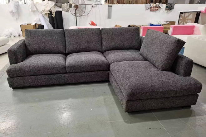 Crescent 260cm Black Fabric Sectional Sofa Geeta | Apr 24