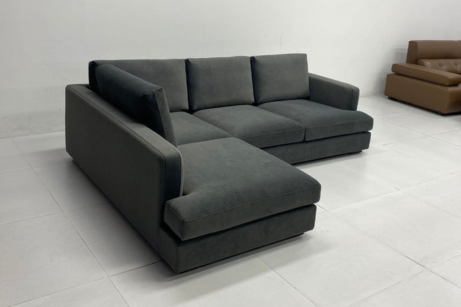 Crescent 260cm Dark Grey (Furla 98) Pet Friendly Fabric Sectional Sofa Seoh Eng Keong | Oct 25