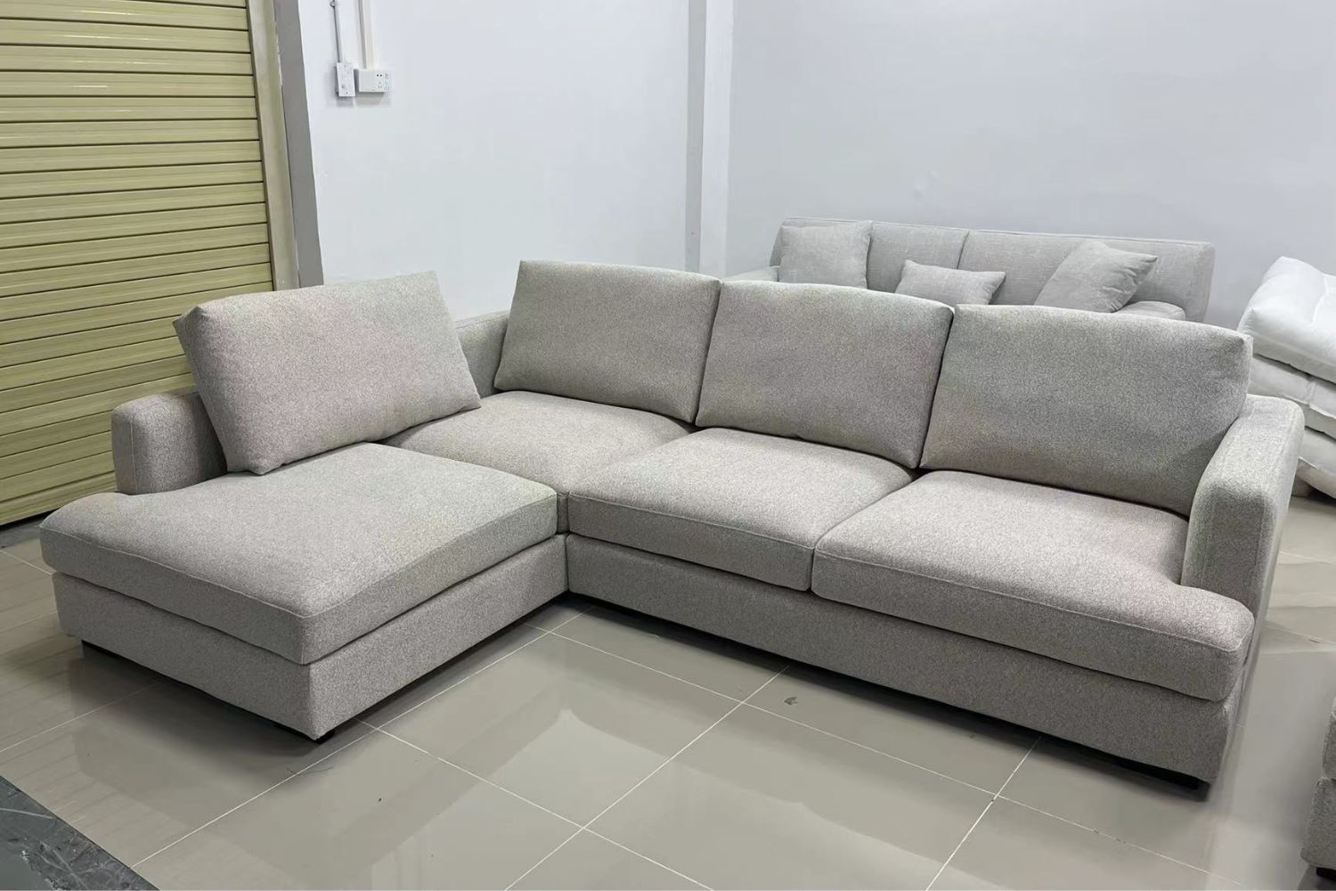 Crescent 260cm Grey Fabric Sectional Sofa Ann Low | May 24