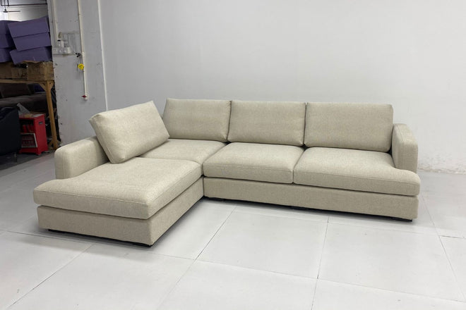 Crescent 280cm Light Grey Fabric Sectional Sofa Jasmine | Apr 25