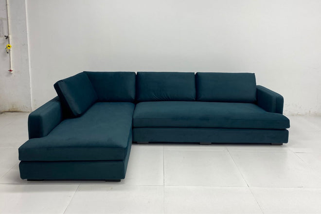 Crescent 300cm Blue (Ease 72) Easy Clean Fabric Sectional Sofa Ayu Ros | Mar 25