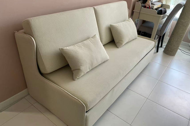 Crown 190cm White Fabric Sofa Bed Raymund | Oct 25
