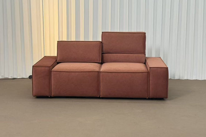 Cubix 180cm Orange Adjustable Backrest Fabric Sofa Aisyah | Jun 25