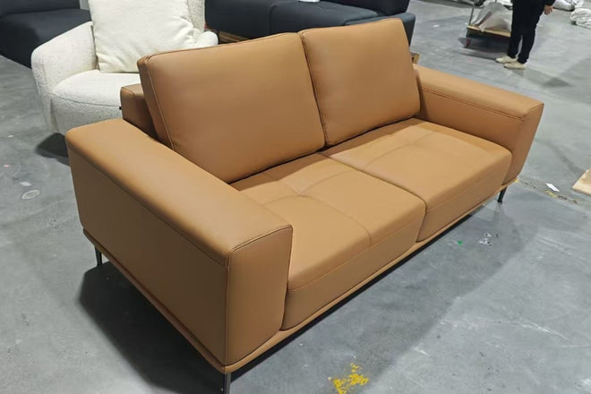 Calm 200cm Brown Half Leather Sofa Si Ding | Dec 24